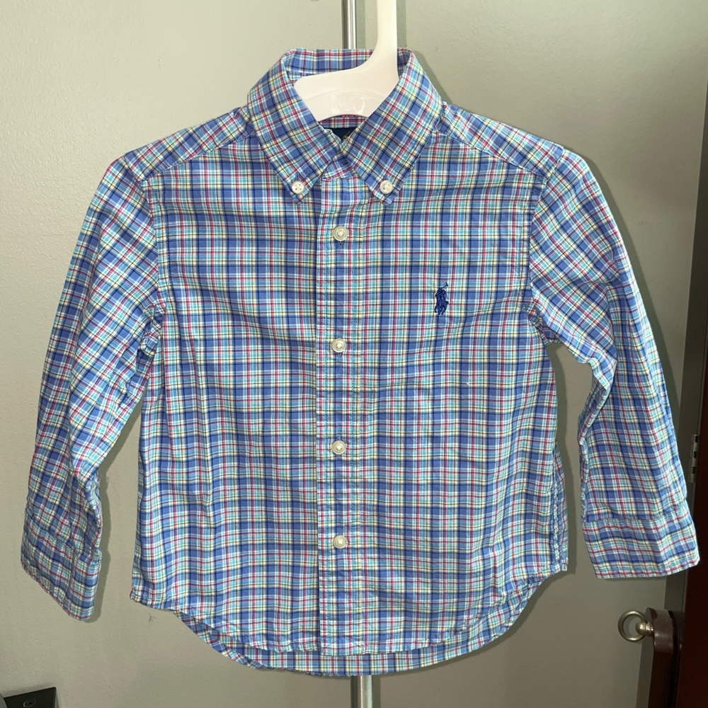 Ralph Lauren Plaid Collared Button up shirt - Size 2T